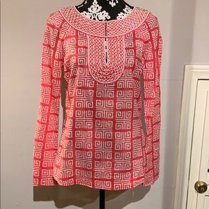 Tory Burch Pink and White Top